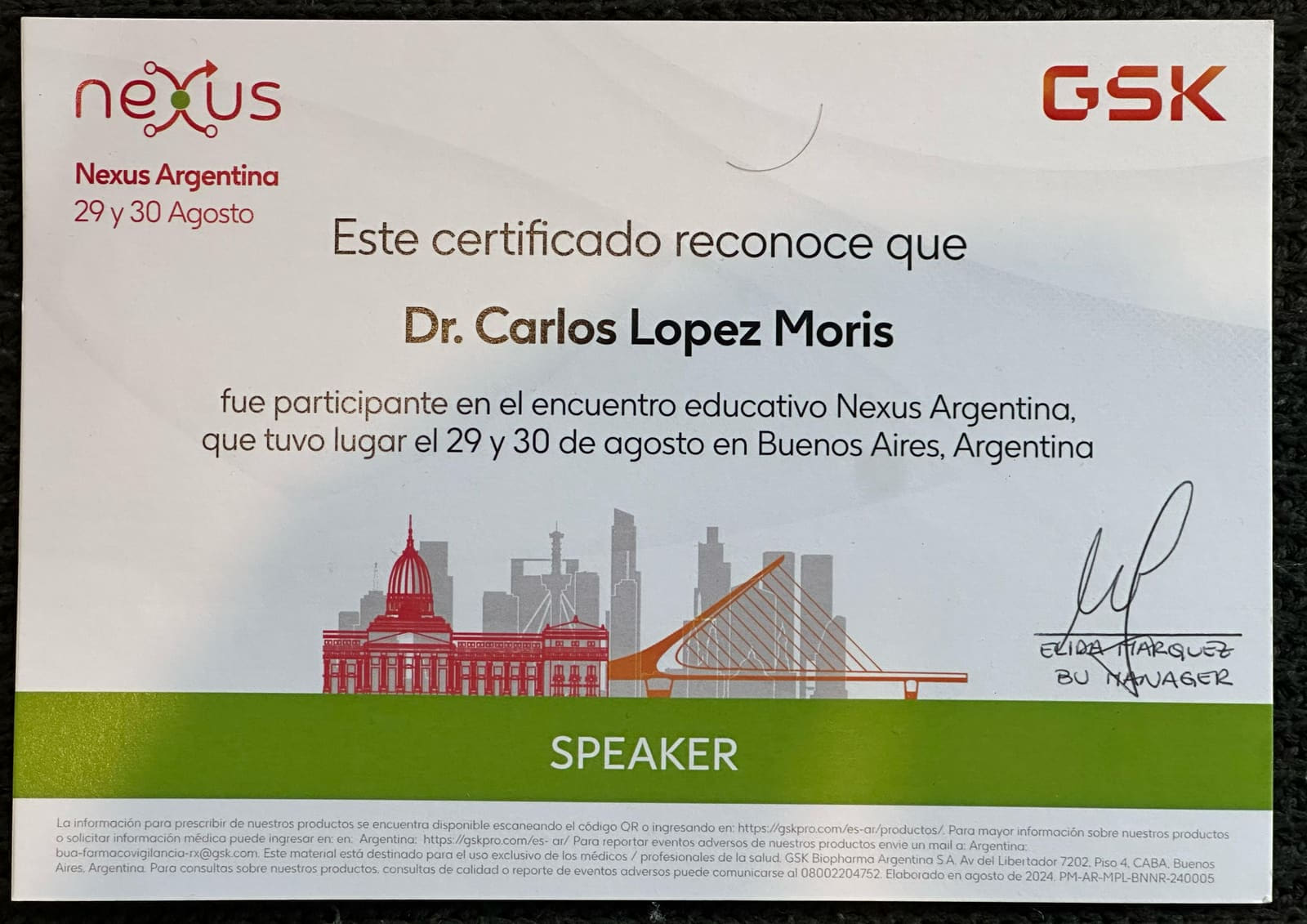 Diploma: Encuentro Educativo Nexus Argentina — Nexus