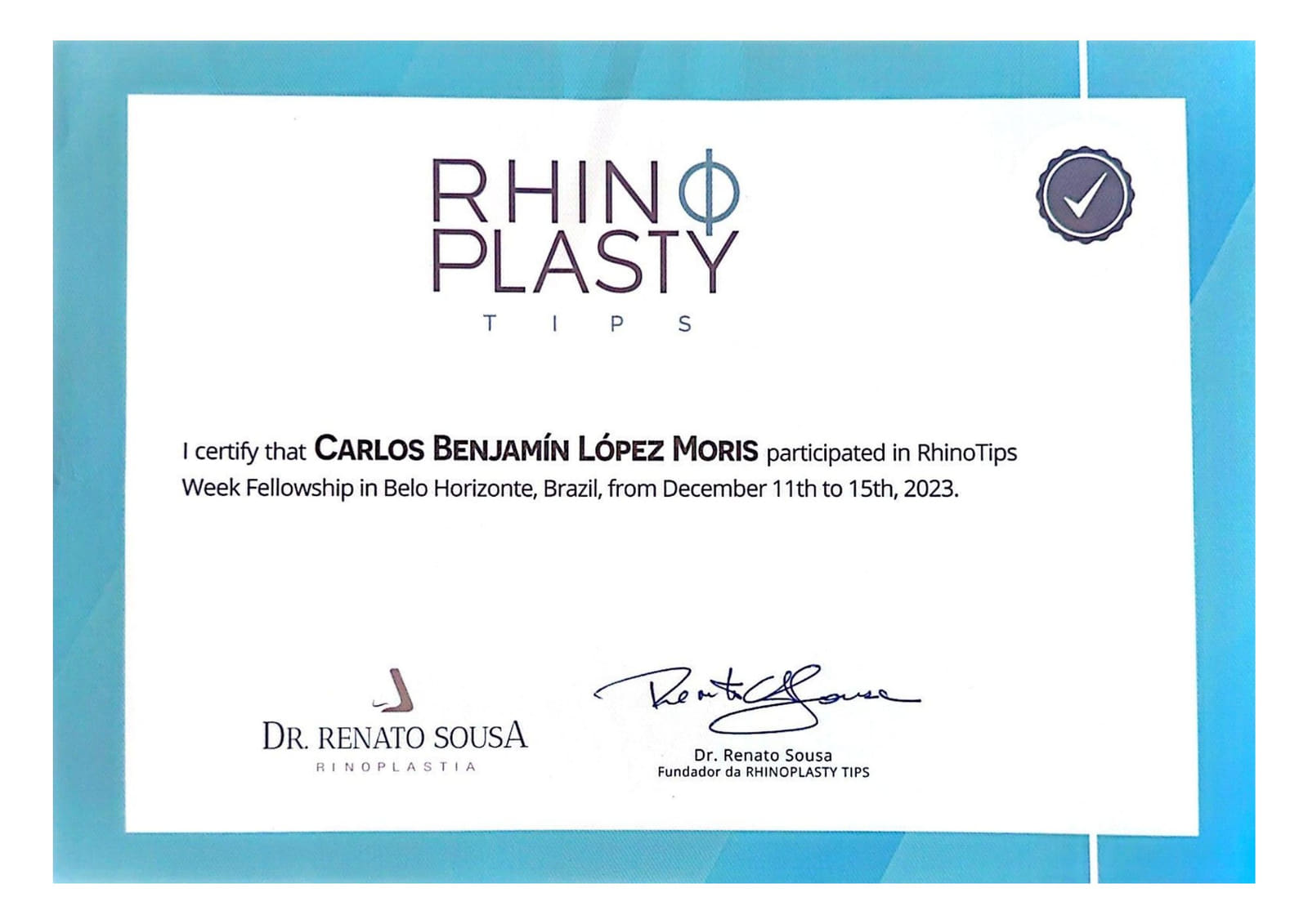 Diploma: RhinoTips — Rhinoplasty